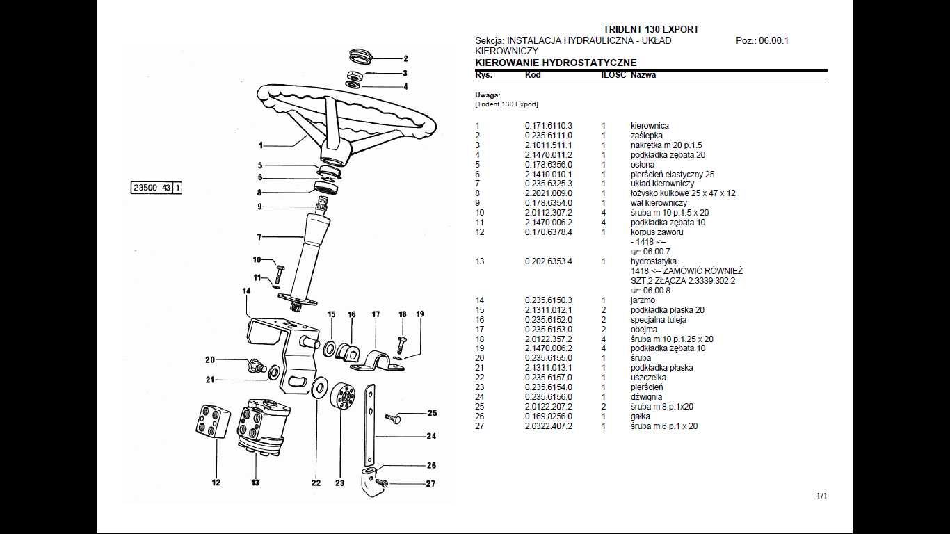SAME Trident 130 export katalog części po Polsku!