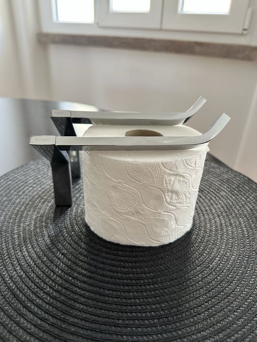 Porta rolo papel higiénico cromado