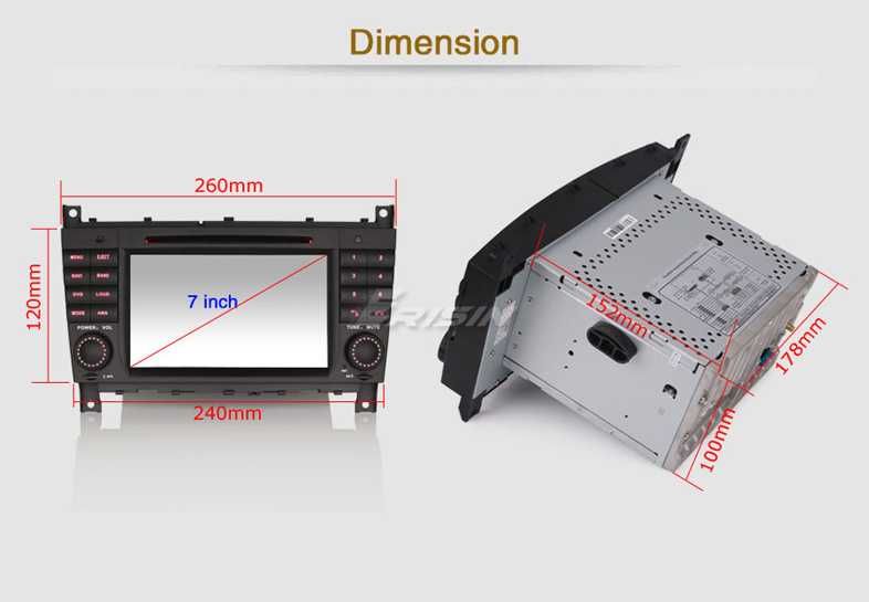 Auto-rádio 2 din android 14 64GB para Mercedes c220 w203 ano 2004