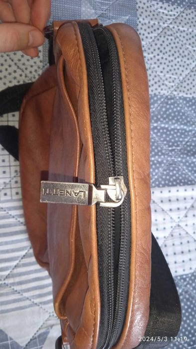 Torebka listonoszka Lanetti skórzana brązowa ekspres do wymiany Bałuty