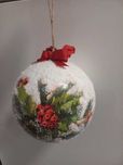 Bombka decoupage ozdoba święta duża  obwod 38,5 cm