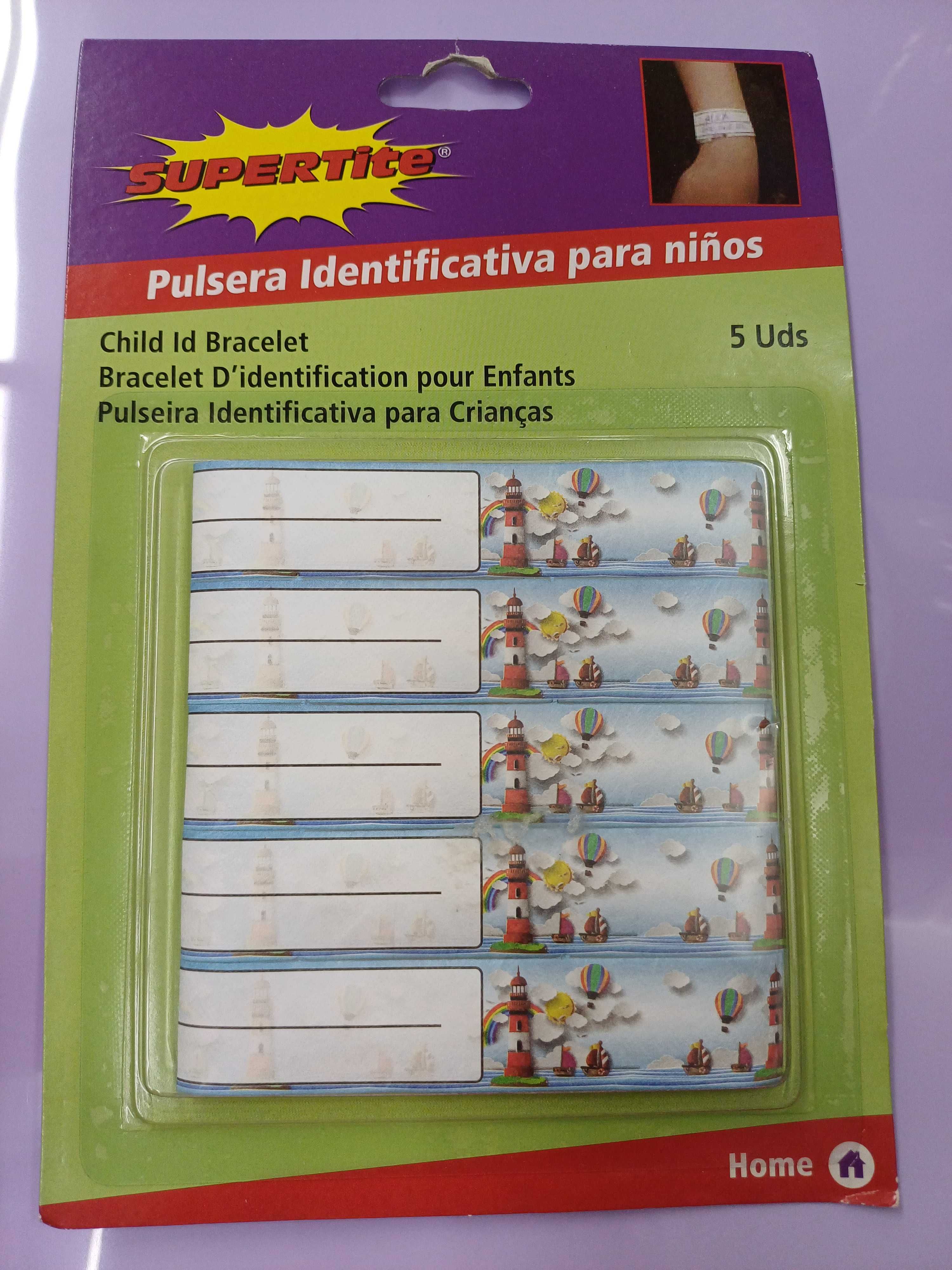 Pack 5 Pulseiras Identificadoras para crianças