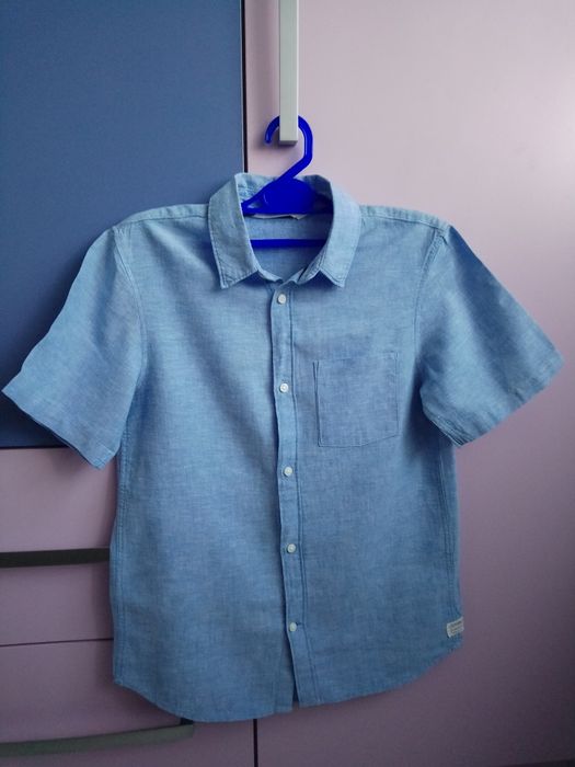 Koszula młodzieżowa H&M len- bawełna