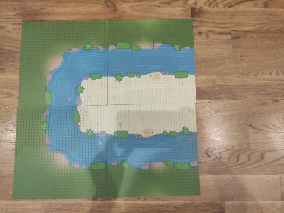 Płytki konstrukcyjne kompatybilne z lego we wzorze rzeki i wyspy