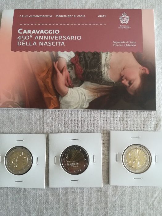 Moedas 2 euros  comemorativas San Marino