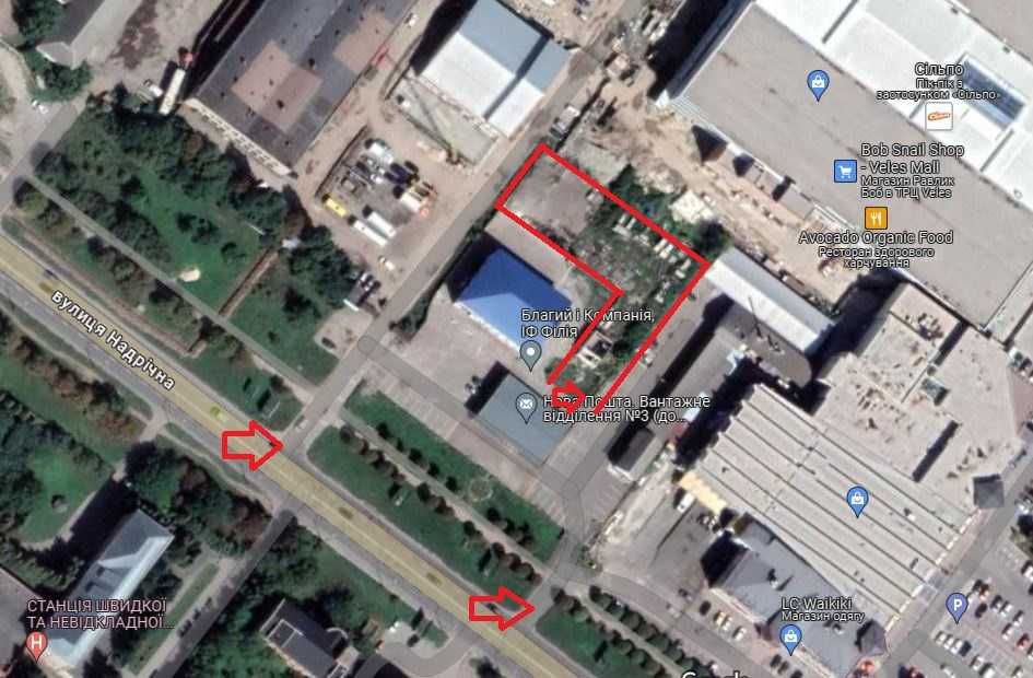 БЕЗ  КОМІСІЇ оренда 27сот. район Veles Mall, ГРУЗОВА НОВА ПОШТА на тер