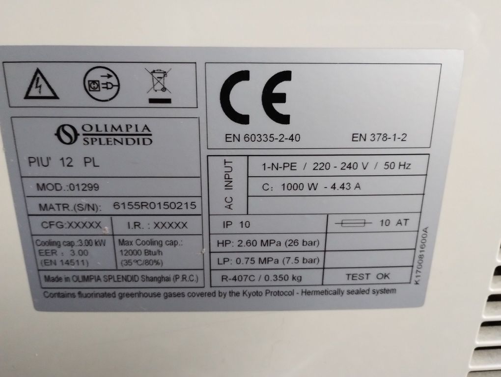 Klimatyzacja przenośna Olimpia 3kw
