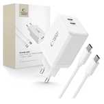 Tech-Protect Nc45W-Gan 2-Port Network Charger Pd45W + Type-C Cable Whi