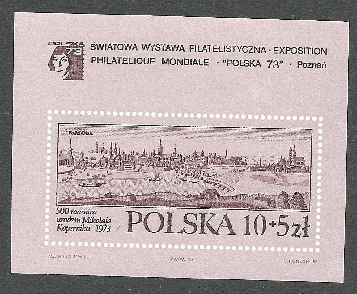 Światowa wystawa filatelistyczna Polska 73 Poznań nr Fi. BL91b (46b)