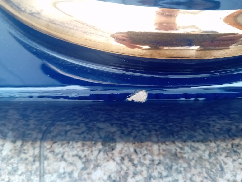 Coluna Decoração em Louça Azul