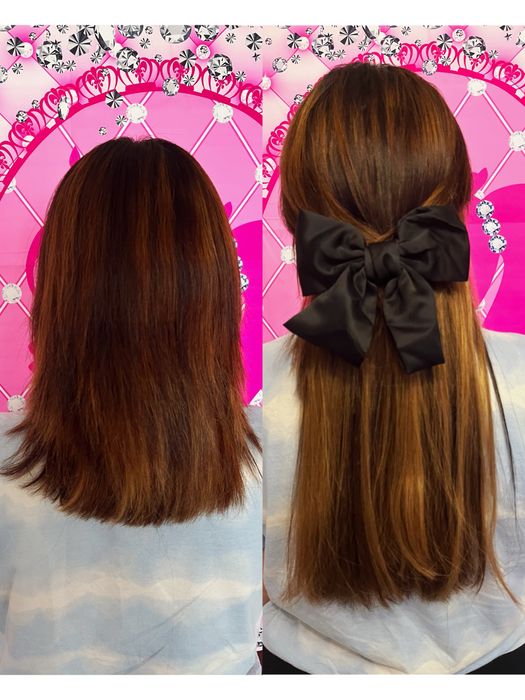 Przedluzanie wlosow modelki