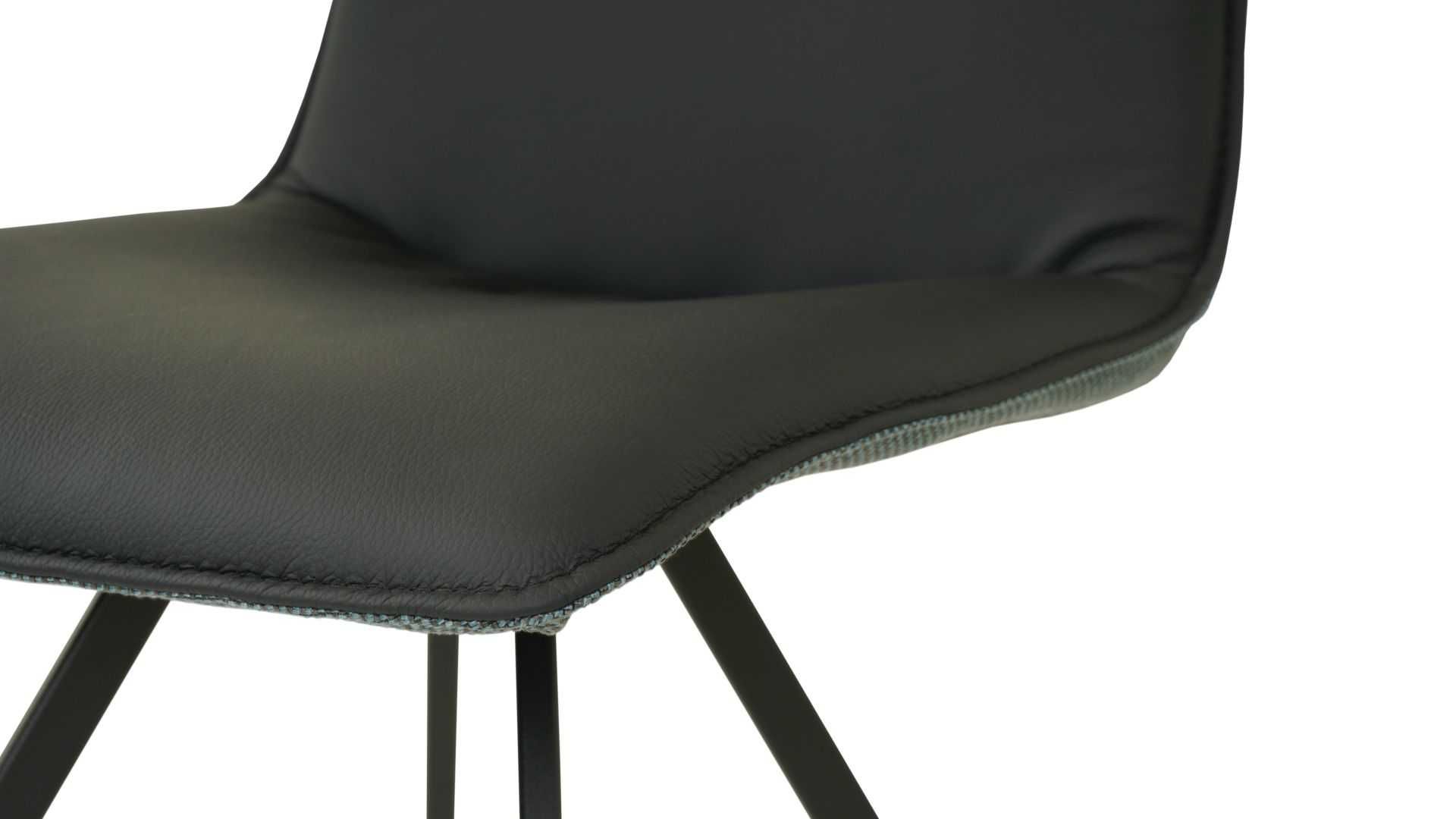 Krzesło Drop w połączeniu skóra + tkanina Wanat