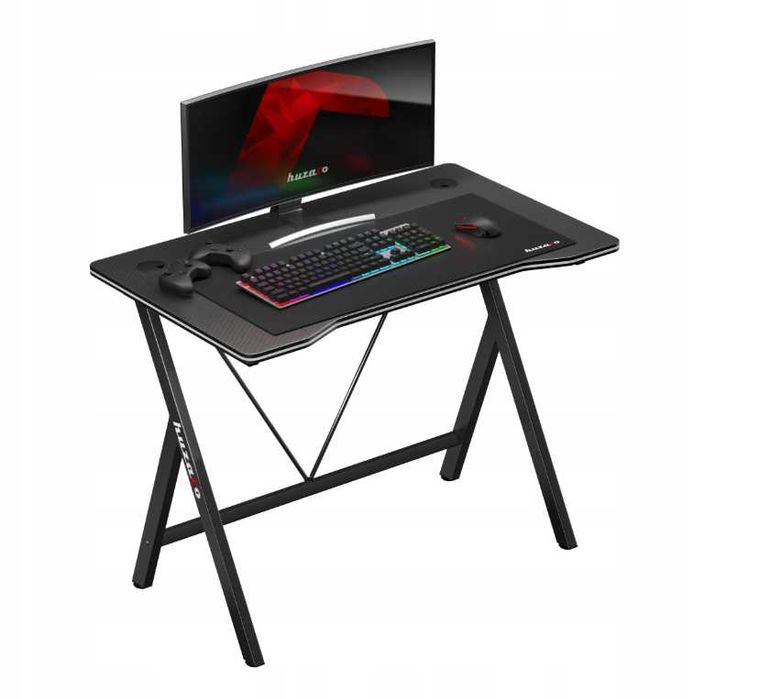 Małe Biurko Gamingowe Dla Gracza Czarne Młodzieżowe Do Nauki - OKAZJA