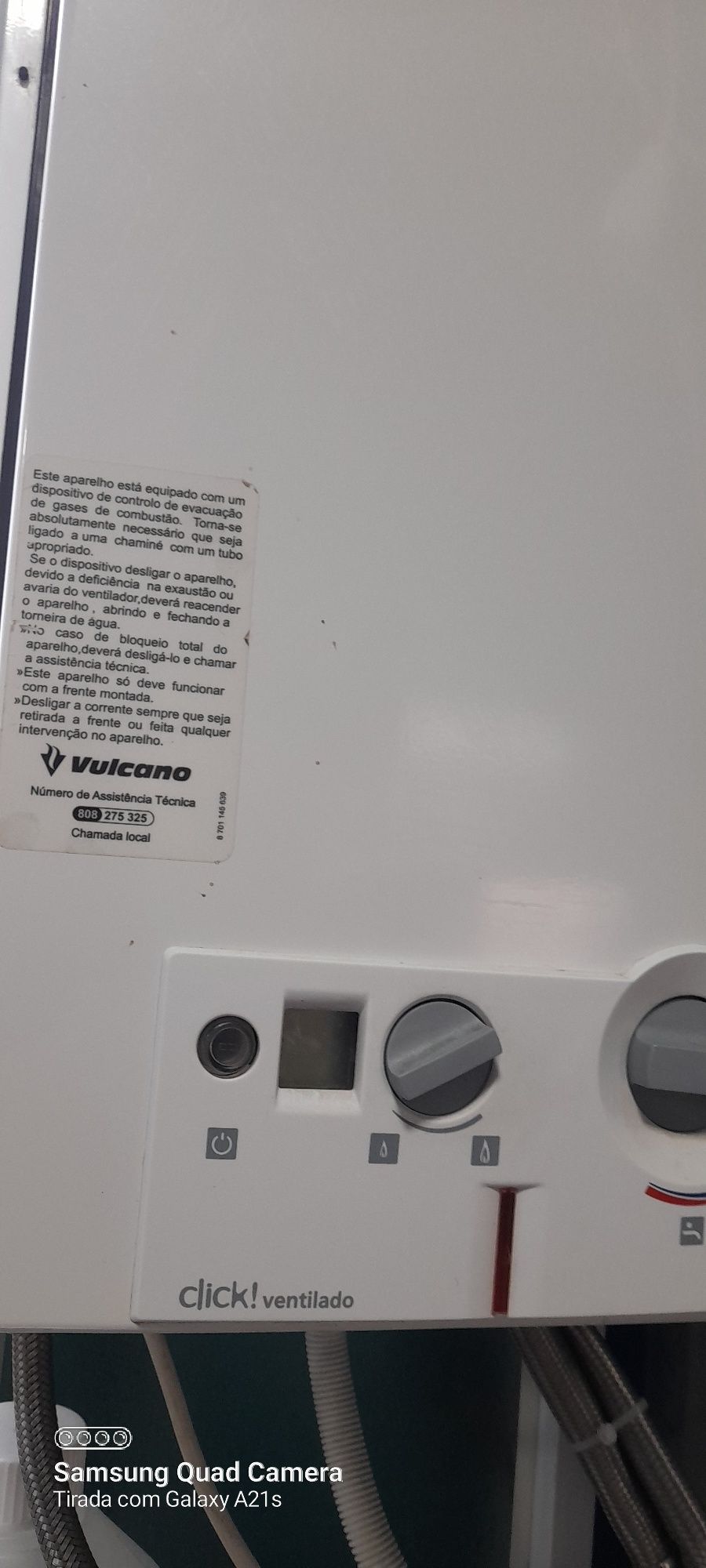 Esquentador inteligente vulcano click ventilado 11litros para gpl
