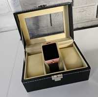 Zegarek Smartwatch do rozmów SIM smart kwadratowa koperta złoty gold