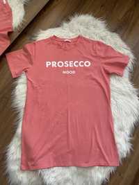 Tshirt lalu polska produkcja różowa sukienka prosecco