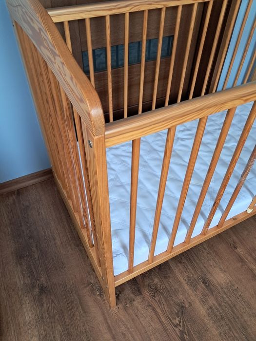 Łóżeczko dziecięce 60x120 z szufladą i półką, materac gratis