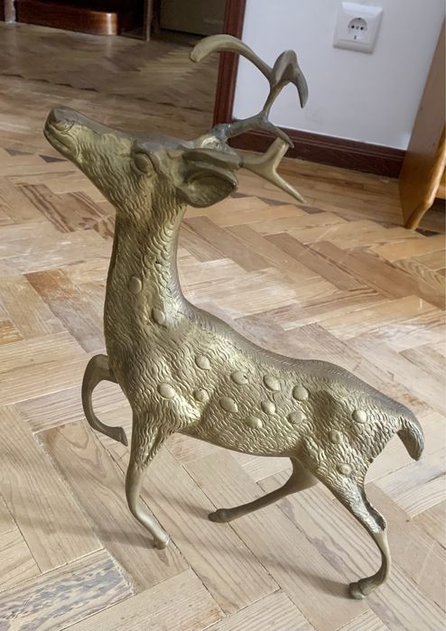 Veados Buck and Doe em bronze