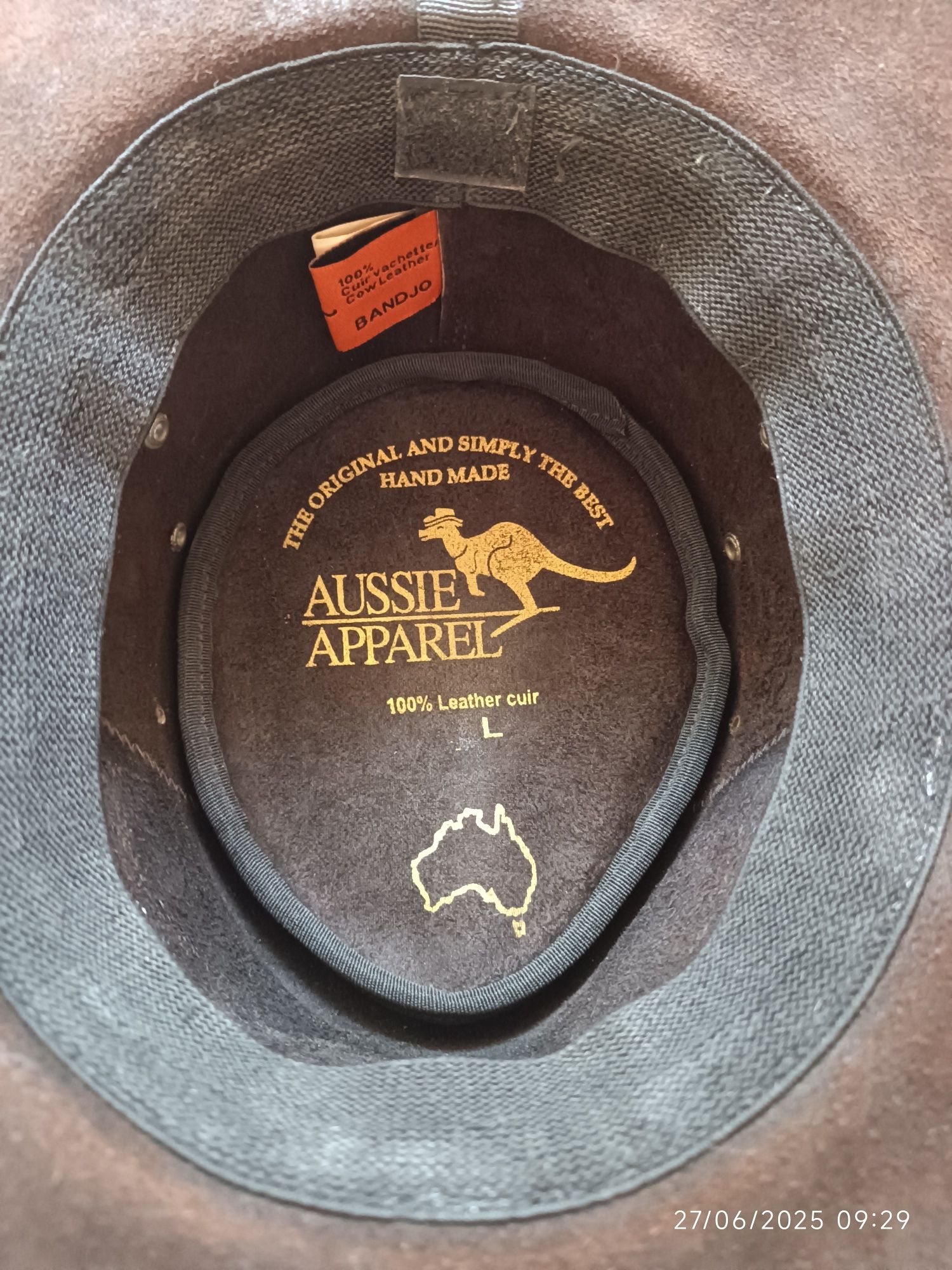 Chapéu Australiano em pele feito a mão
