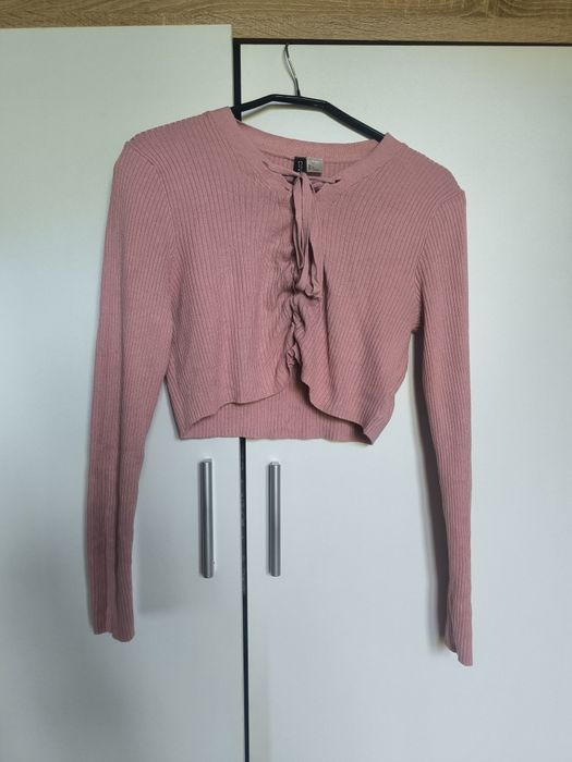 Różowy top z wiązaniem h&m m