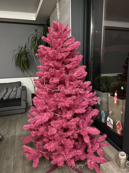 Рожева штучна ялинка 180 см