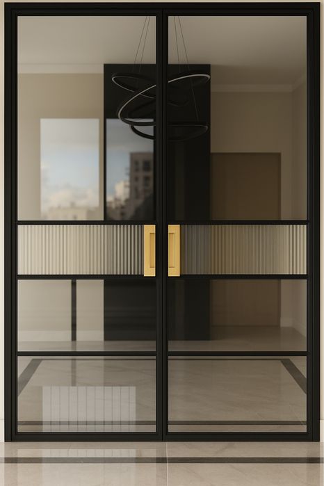 Drzwi loftowe, wiatrołap, stalowe