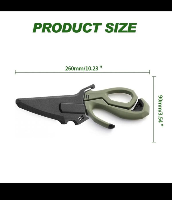 Тактичні туристичні ножиці-ніж мультитул з чохлом