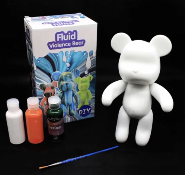 Флюїдний ведмедик 23см bearbrick флюидный мишка творчество DIY краски