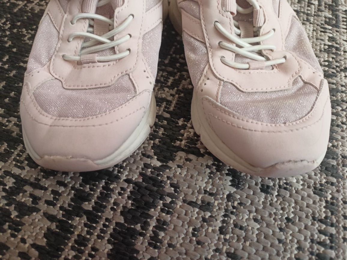 Jasnoróżowe buty sportowe sneakersy dla dziewczynki H&M 29