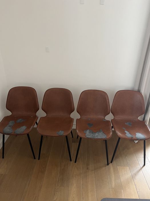 komplet krzeseł westwing uszkodzone