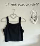 Czarny crop top na ramiączkach r.XS