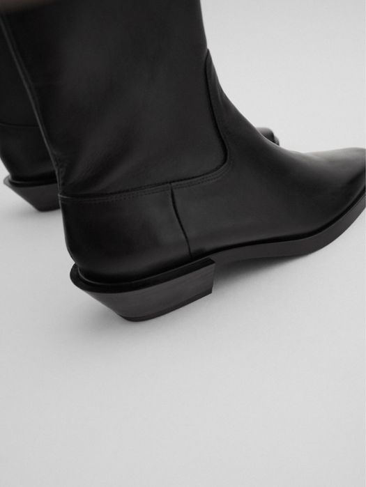 Ботильони черевики козаки чоботи zara 38 шкіра