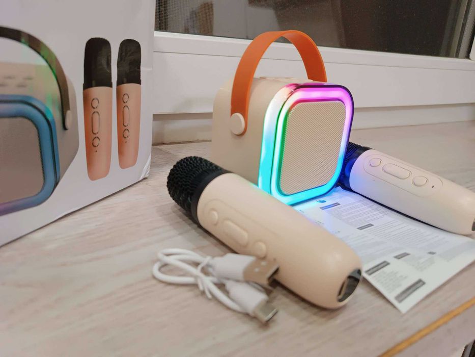 Караоке Бездротова колонка з 1  чи 2 мікрофонами с RGB підсвіткою НОВЕ