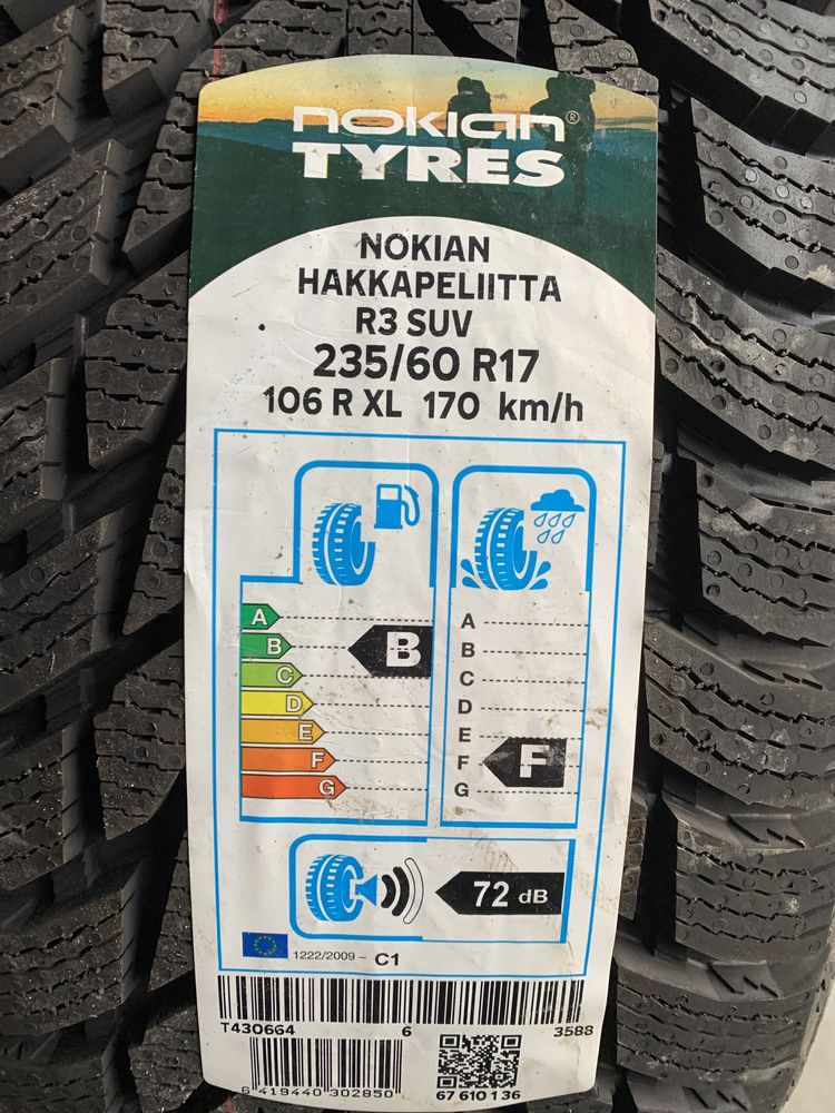 (8шт) нові 235/60R17 Nokian Hakkapeliitta R3 SUV (106R XL) зимові шини