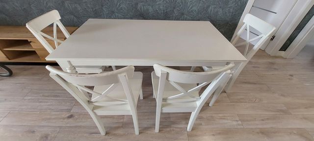 Stół rozkładany, biały, 155/215x87 cm IKEA INGATORP