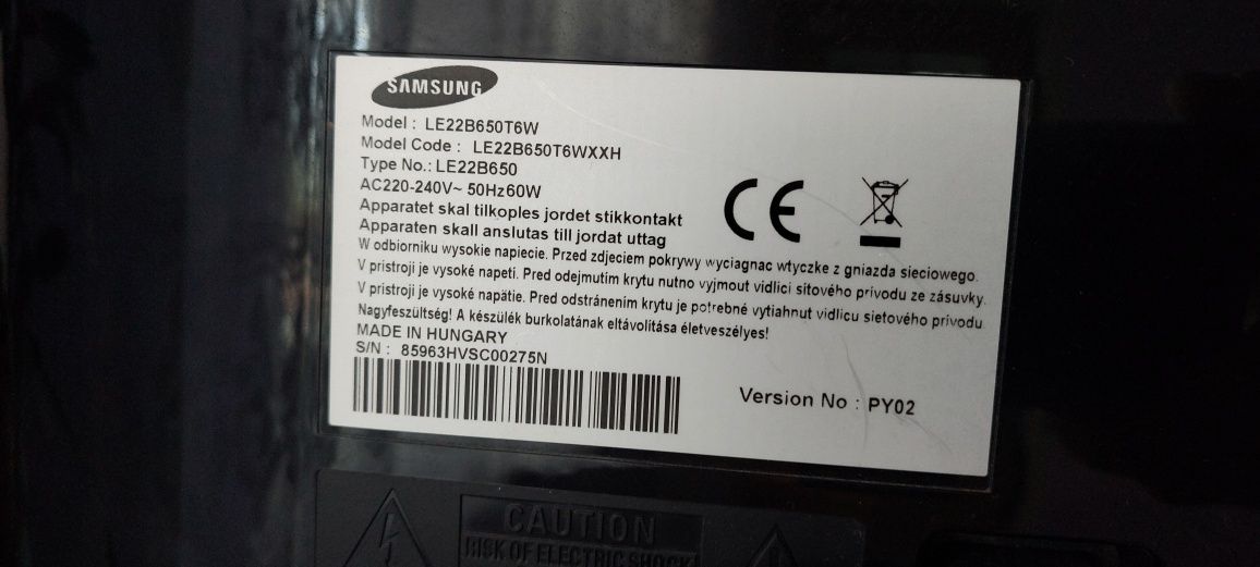 Telewizor Samsung HD 22 cale