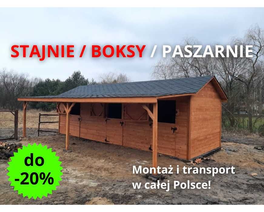 Stajnia dla koni drewniana. Szybka realizacja i montaż. Producent