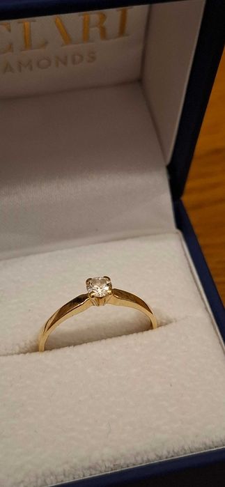 Pierścionek zaręczynowy 0,19 CT, złoto 585, r.13, Aclari Diamonds