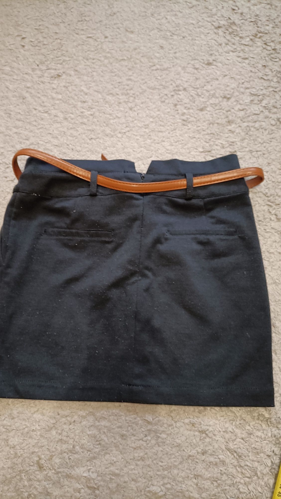 Spódnica mini z paskiem granatowa  RESERVED 34