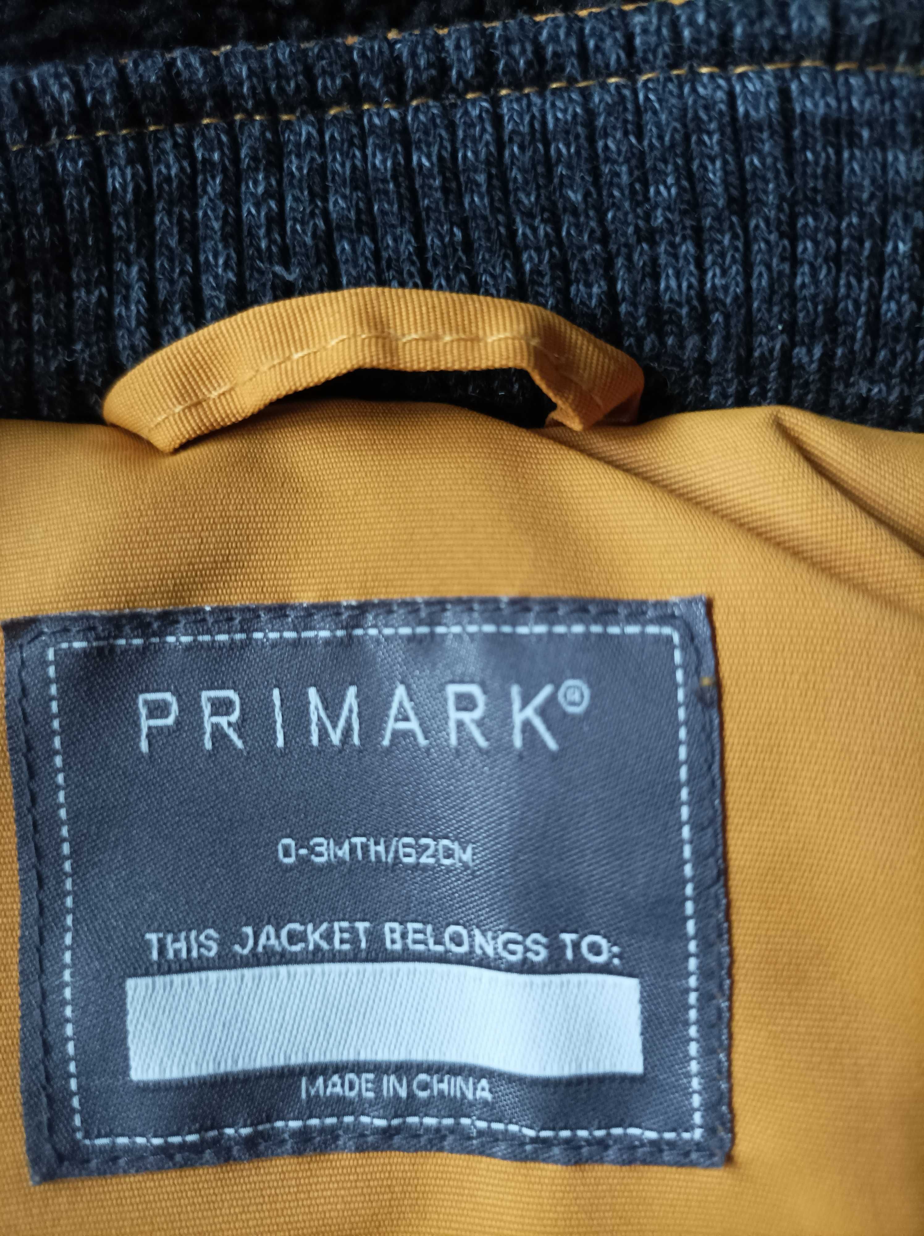 Nowa z metką, Ciepła kurteczka z kapturem, roz. 62 PRIMARK
