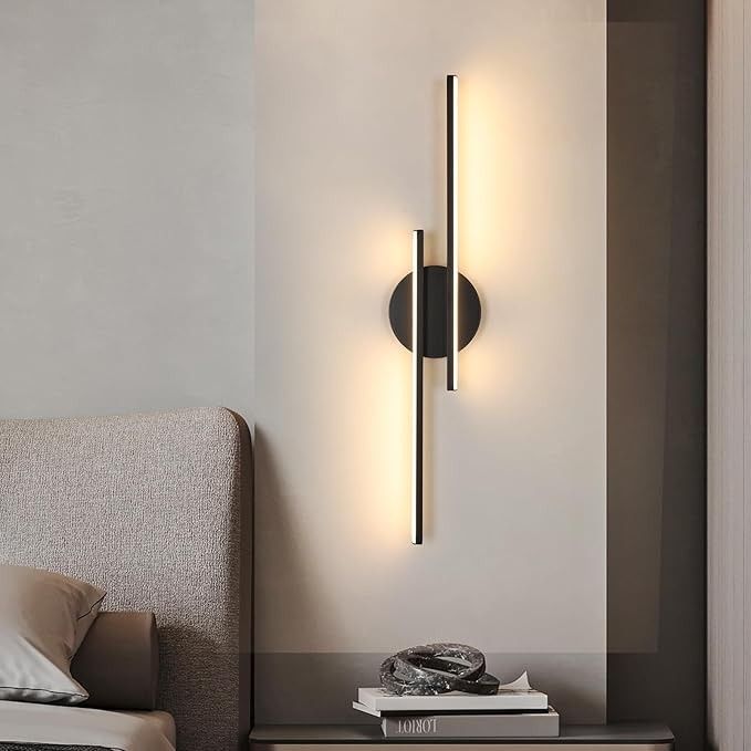 Lampa ścienna LED 24 W czarna, nowoczesna 3000 K ciepła biel