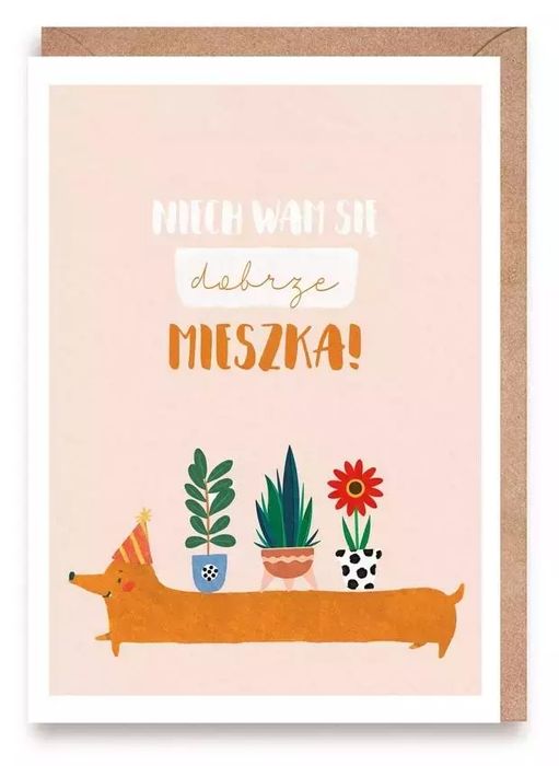 Kartka na parapetówkę, eko koperta. Cardie