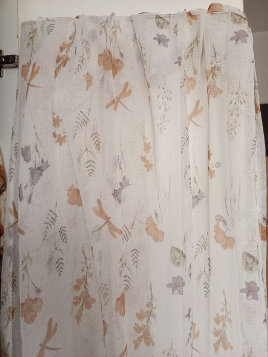 Zasłony we wzorki kwiaty ważki 2szt
