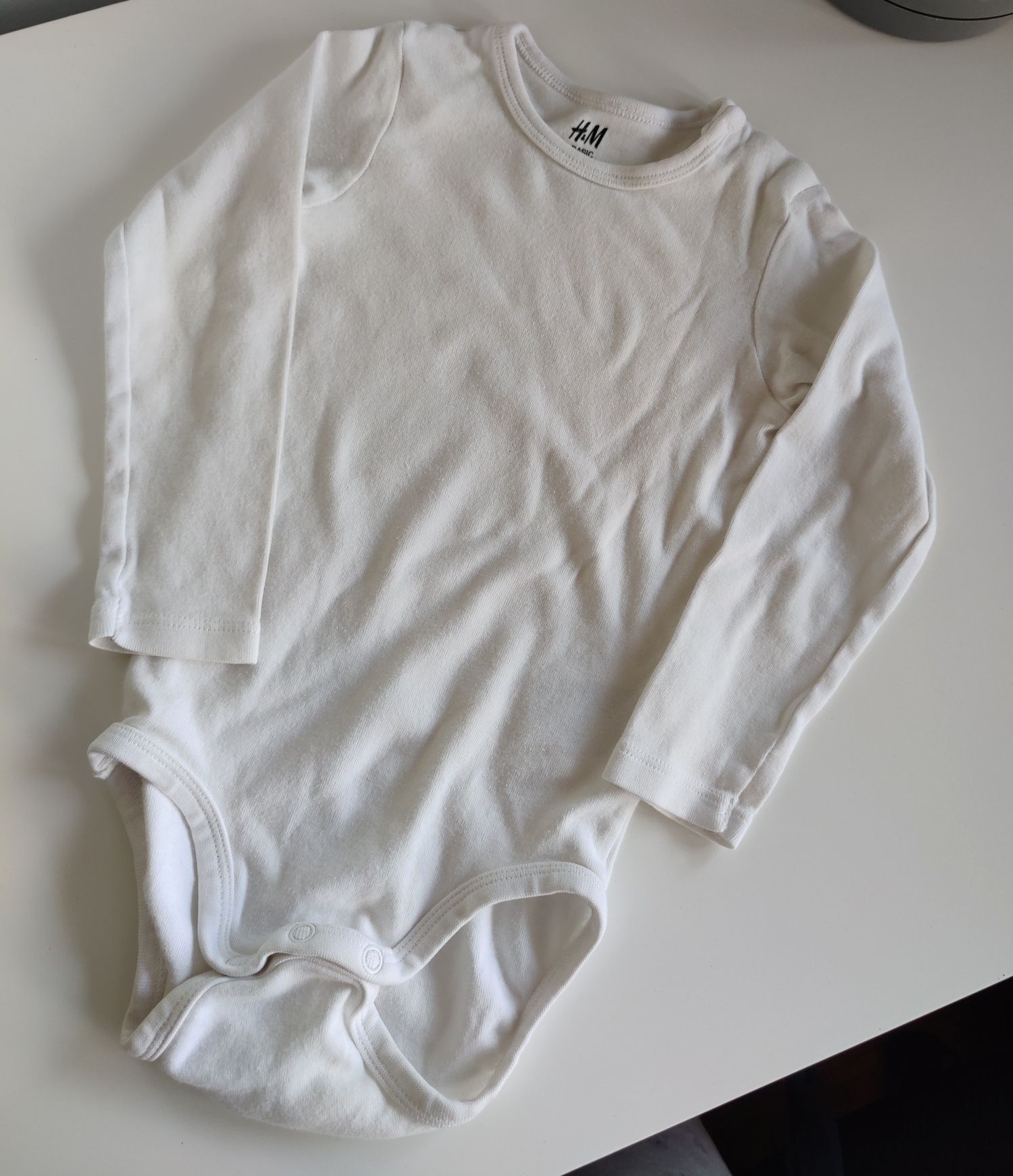 Białe body długi rękaw H&M r 86