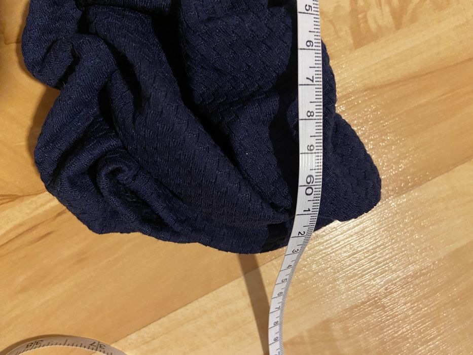 Gina Benotti r 52/54 6XL granatowa damska bluzka marszczony rękaw