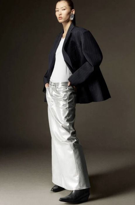 Джинсова срібна максі спідниця Cos