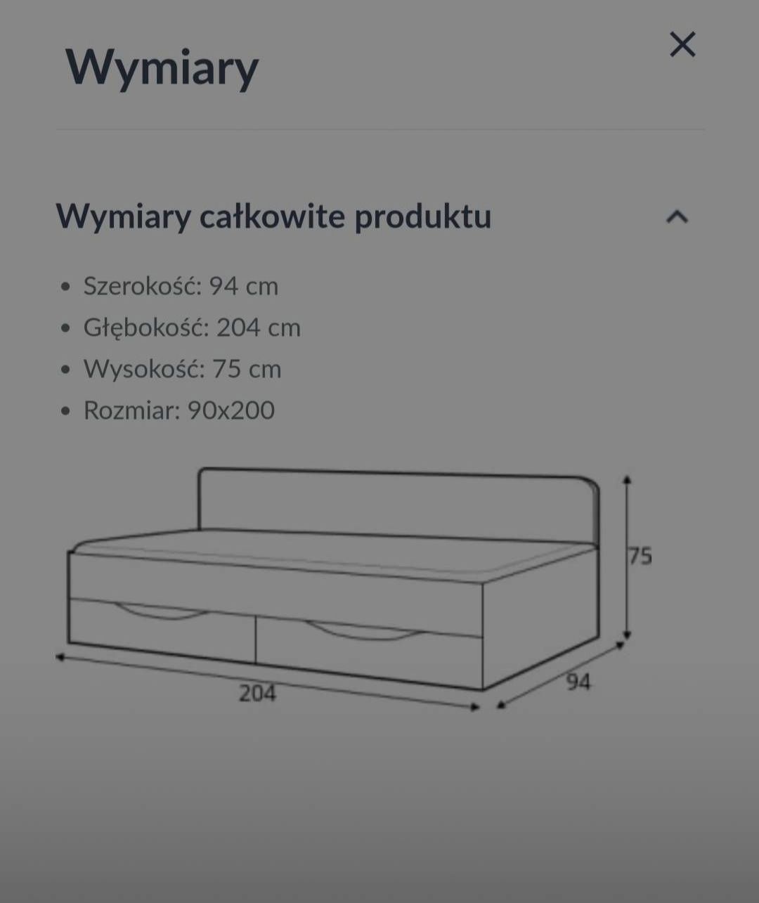 Łóżko młodzieżowe z materacem