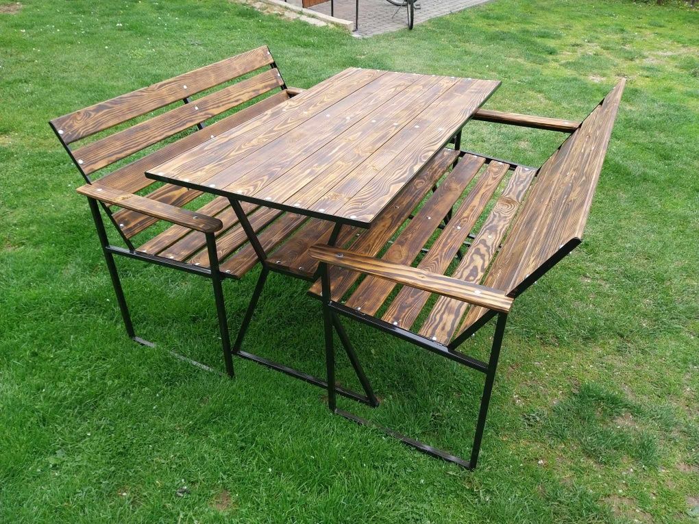 zestaw ogrodowy stolik+2 ławki