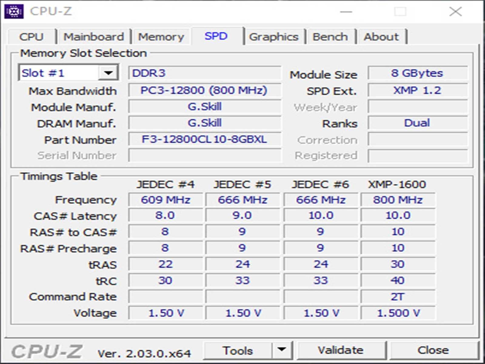 DDR3 8GB G.SkiLL RipJawsX 12800 -Komputer