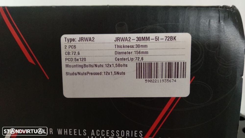 Espaçadores 3 cms BMW 5x120 72.6 Duplo aperto